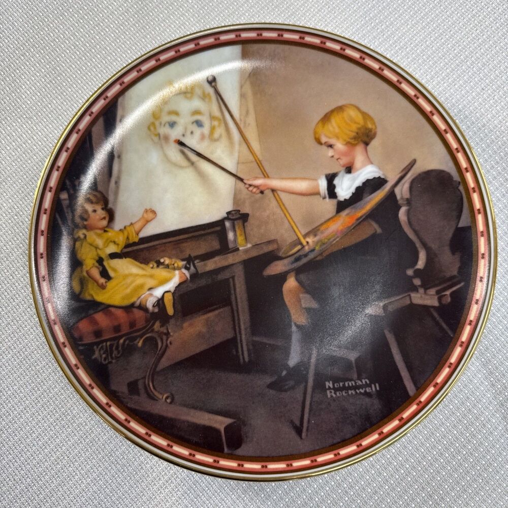 Norman Rockwell "Serious Business" Collector Plate - 1987 - plate only